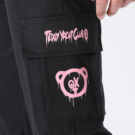 Teddy Yacht Club - Pantalon Cargo Simple Andrew Noir Rose