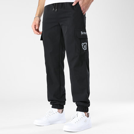 Teddy Yacht Club - Pantalon Cargo Simple Andrew Noir Gris