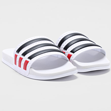 Adidas Originals - Claquettes Adilette IH6877 Blanc Noir Rouge