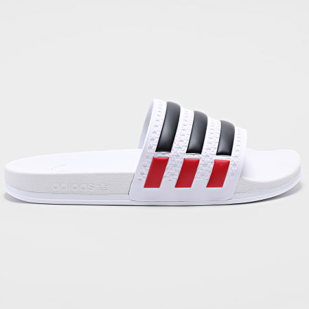 Adidas Originals - Claquettes Adilette IH6877 Blanc Noir Rouge