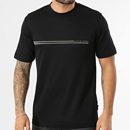 Jack And Jones - Tee Shirt Fusion Chest Brand Noir
