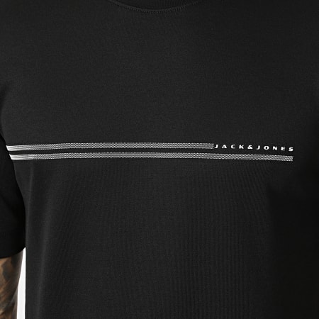 Jack And Jones - Tee Shirt Fusion Chest Brand Noir