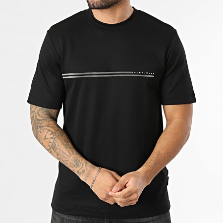 Jack And Jones - Tee Shirt Fusion Chest Brand Noir
