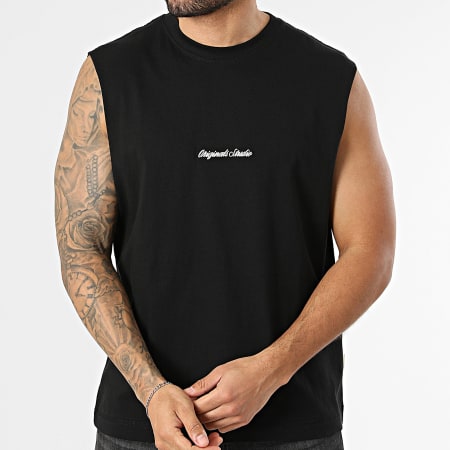 Jack And Jones - Tee Shirt Sans Manches Oversize Norrebro Embroidery Noir