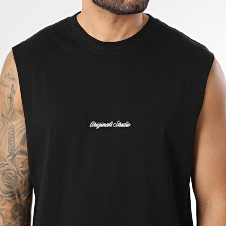 Jack And Jones - Tee Shirt Sans Manches Oversize Norrebro Embroidery Noir
