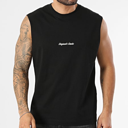 Jack And Jones - Tee Shirt Sans Manches Oversize Norrebro Embroidery Noir