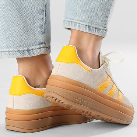 Adidas Originals - Baskets Femme Gazelle Bold J IH6458 Wonder White Crew Yellow Gum 1