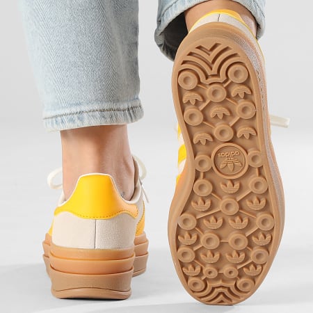 Adidas Originals - Baskets Femme Gazelle Bold J IH6458 Wonder White Crew Yellow Gum 1