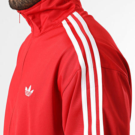 Adidas Originals - Veste Zippée A Bandes Firebird KD8307 Rouge Blanc