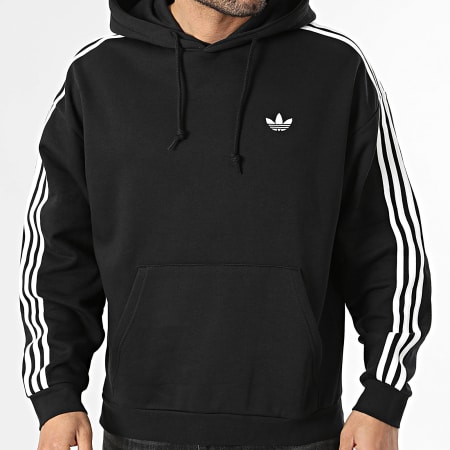 Adidas Originals - Sweat Capuche A Bandes 3 Stripes KE0422 Noir