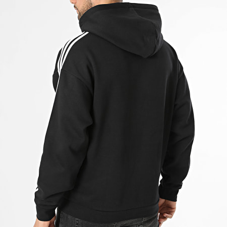 Adidas Originals - Sweat Capuche A Bandes 3 Stripes KE0422 Noir