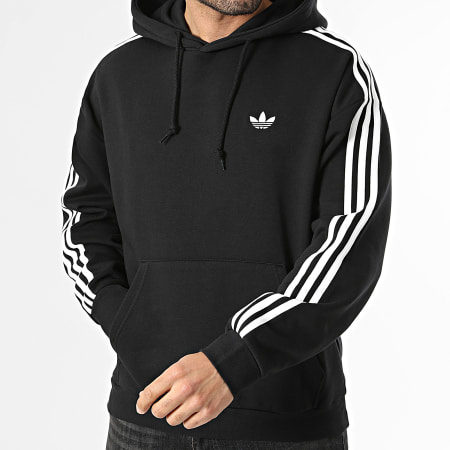 Adidas Originals - Sweat Capuche A Bandes 3 Stripes KE0422 Noir