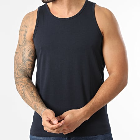 Jack And Jones - Lot De 3 Débardeurs Organic Basic Blanc Noir Bleu Marine