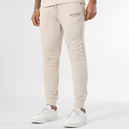 Jack And Jones - Ensemble Tee Shirt Et Pantalon Jogging Archive Graphic Beige