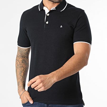 Jack And Jones - Polo Manches Courtes Paulos Bleu Marine Foncé