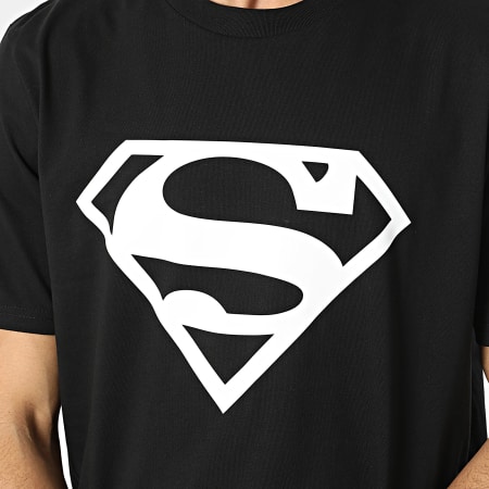 Superman - Tee Shirt Oversize Logo Noir Blanc