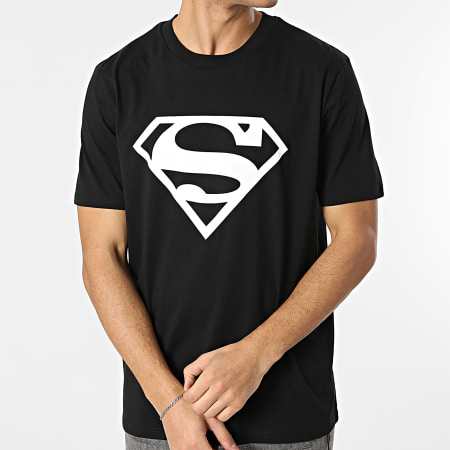 Superman - Tee Shirt Oversize Logo Noir Blanc