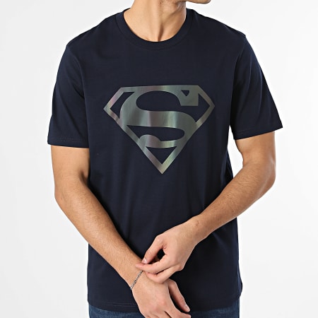 Superman - Tee Shirt Oversize Logo Rainbow Bleu Marine