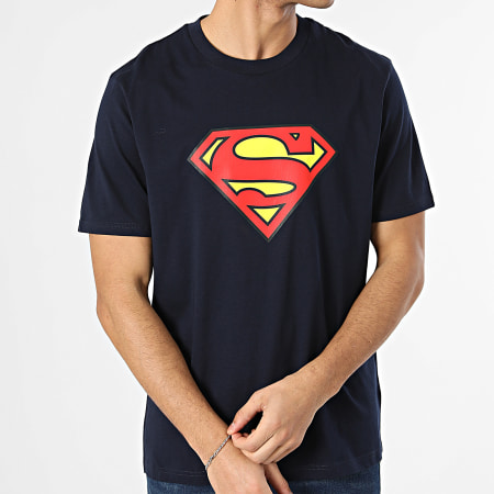 Superman - Tee Shirt Oversize Logo Bleu Marine