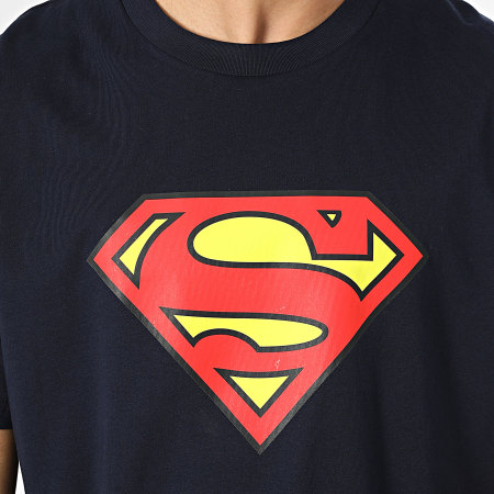 Superman - Tee Shirt Oversize Logo Bleu Marine