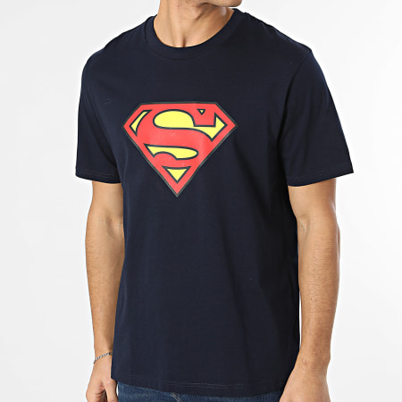 Superman - Tee Shirt Oversize Logo Bleu Marine