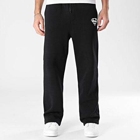 Superman - Pantalon Jogging Large Logo Blanc Noir