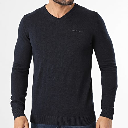 Teddy Smith - Trui V-hals Pulser 4 11518189D Gemêleerd Marineblauw