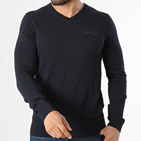Teddy Smith - Trui V-hals Pulser 4 11518189D Gemêleerd Marineblauw