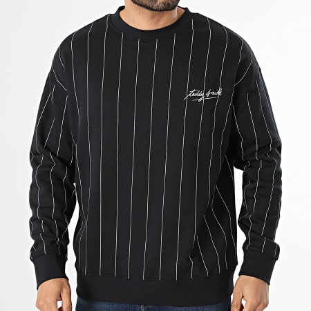 Teddy Smith - Hoodie Crewneck Gestreept April 10818120D Donker Marine Blauw