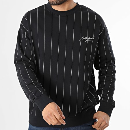 Teddy Smith - Hoodie Crewneck Gestreept April 10818120D Donker Marine Blauw