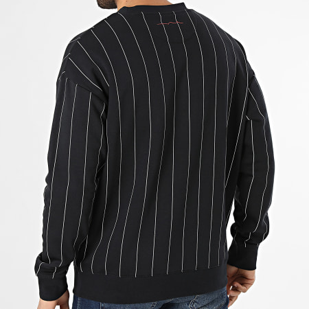 Teddy Smith - Hoodie Crewneck Gestreept April 10818120D Donker Marine Blauw