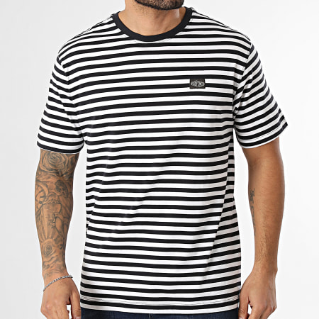 Teddy Smith - T-Shirt Gestreept Stry 11018170D Wit Donker Marine Blauw