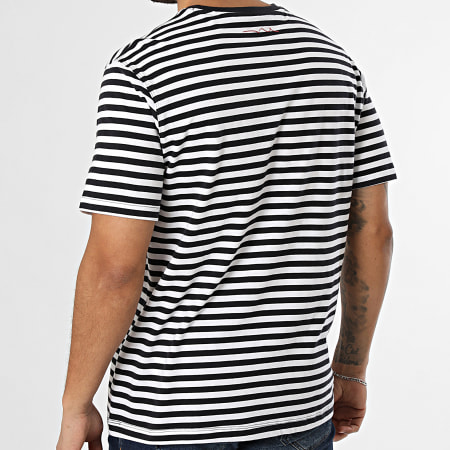 Teddy Smith - T-Shirt Gestreept Stry 11018170D Wit Donker Marine Blauw