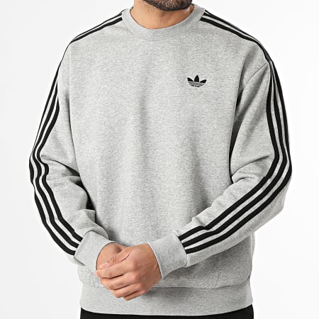 Adidas Originals - Sweat Crewneck A Bandes 3 Stripes KE2919 Gris Chiné