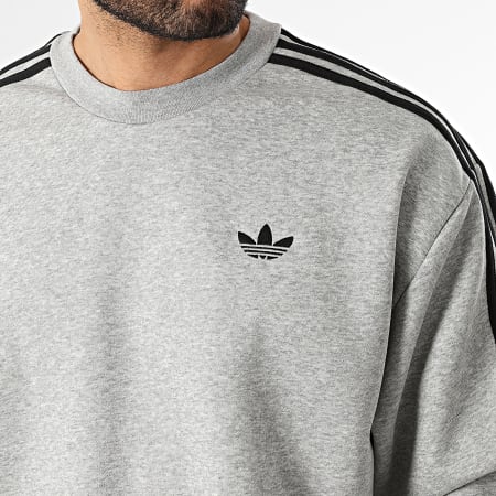 Adidas Originals - Sweat Crewneck A Bandes 3 Stripes KE2919 Gris Chiné