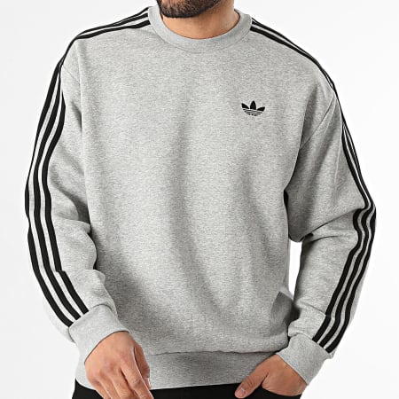 Adidas Originals - Sweat Crewneck A Bandes 3 Stripes KE2919 Gris Chiné