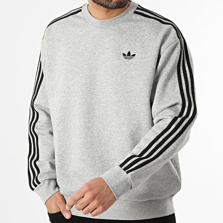 Adidas Originals - Sweat Crewneck A Bandes 3 Stripes KE2919 Gris Chiné