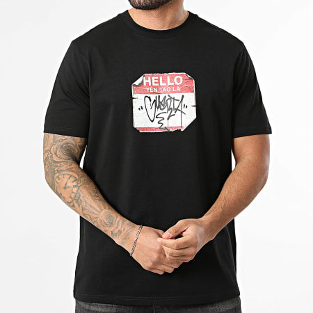 Guerta - Tee Shirt Oversize Large Hello Tên Tao Là Noir