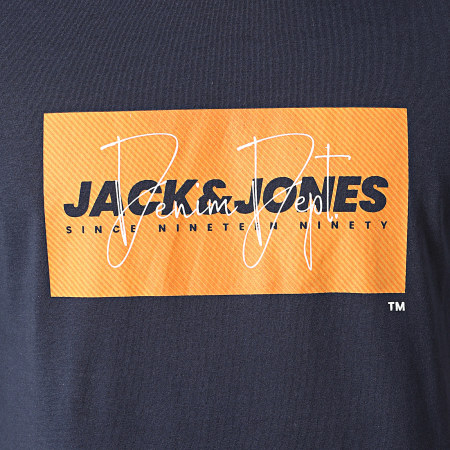 Jack And Jones - Lot De 4 Tee Shirts Cole Print Blanc Bleu Clair Bleu Marine Turquoise