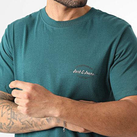 Jack And Jones - Lot De 3 Tee Shirts Brandon Blanc Bleu Clair Vert Bouteille