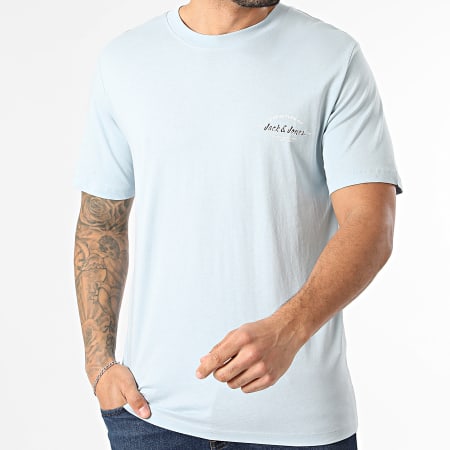 Jack And Jones - Lot De 3 Tee Shirts Brandon Blanc Bleu Clair Vert Bouteille