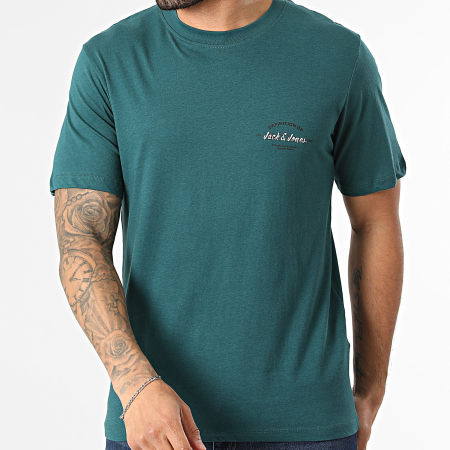 Jack And Jones - Lot De 3 Tee Shirts Brandon Blanc Bleu Clair Vert Bouteille