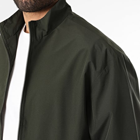 Jack And Jones - Veste Bomber Zippée Charge Stand Collar Vert Kaki