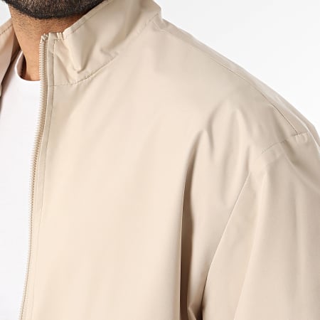 Jack And Jones - Veste Bomber Zippée Charge Stand Collar Beige