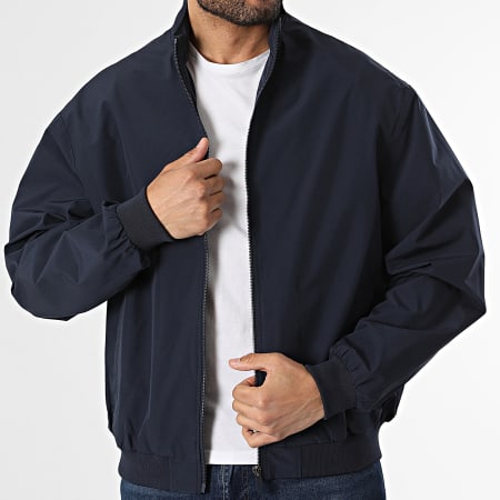 Jack And Jones - Veste Bomber Zippée Charge Stand Collar Bleu Marine