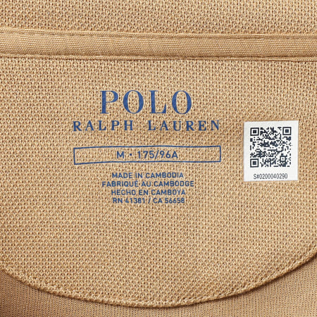 Polo Ralph Lauren - Sweat Col Zippé Original Player Ton Sur Ton Camel
