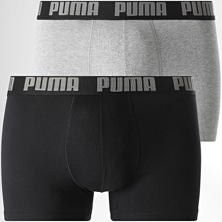 Puma - Pack van 2 boxers 701226387 Zwart Mêleé Grijs