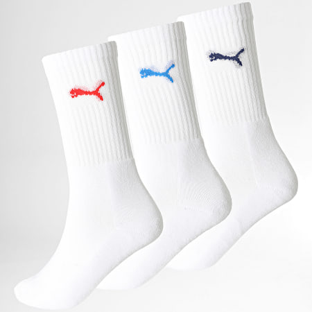 Puma - Pack van 3 paar sokken 7312 Wit Marineblauw Koningsblauw Rood