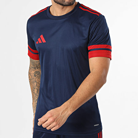 Adidas Sportswear - Ensemble Tee Shirt Et Short Jogging Squa 25 JG5833 JH3408 Bleu Marine Rouge