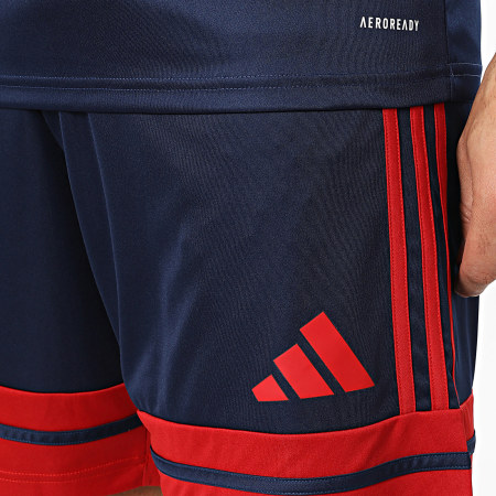Adidas Sportswear - Ensemble Tee Shirt Et Short Jogging Squa 25 JG5833 JH3408 Bleu Marine Rouge